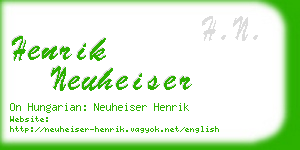 henrik neuheiser business card